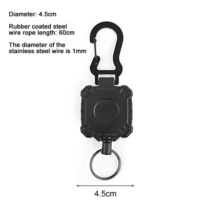 60 cm elastični privjesak za ključeve od žičanog užeta Povratni uvlačivi privjesak za vanjsko kampiranje Teleskopski držač kolut s kopčom za remen Privjesak za ključeve
