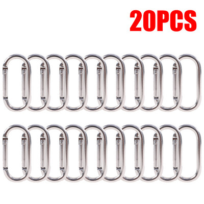20 vnt karabinas ovalus aliuminio lydinio saugos sagtis raktų pakabukas laipiojimo mygtukas karabinas kempingo žygio kabliukas lauko sporto įrankiai