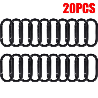 20 vnt karabinas ovalus aliuminio lydinio saugos sagtis raktų pakabukas laipiojimo mygtukas karabinas kempingo žygio kabliukas lauko sporto įrankiai