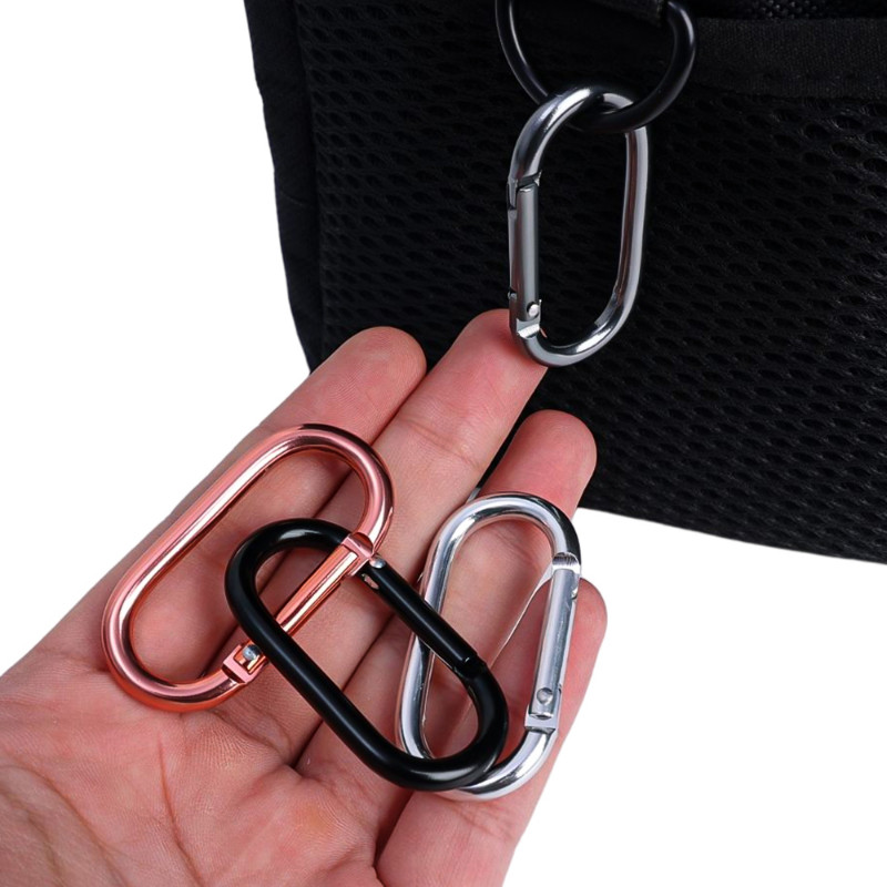 20 vnt karabinas ovalus aliuminio lydinio saugos sagtis raktų pakabukas laipiojimo mygtukas karabinas kempingo žygio kabliukas lauko sporto įrankiai