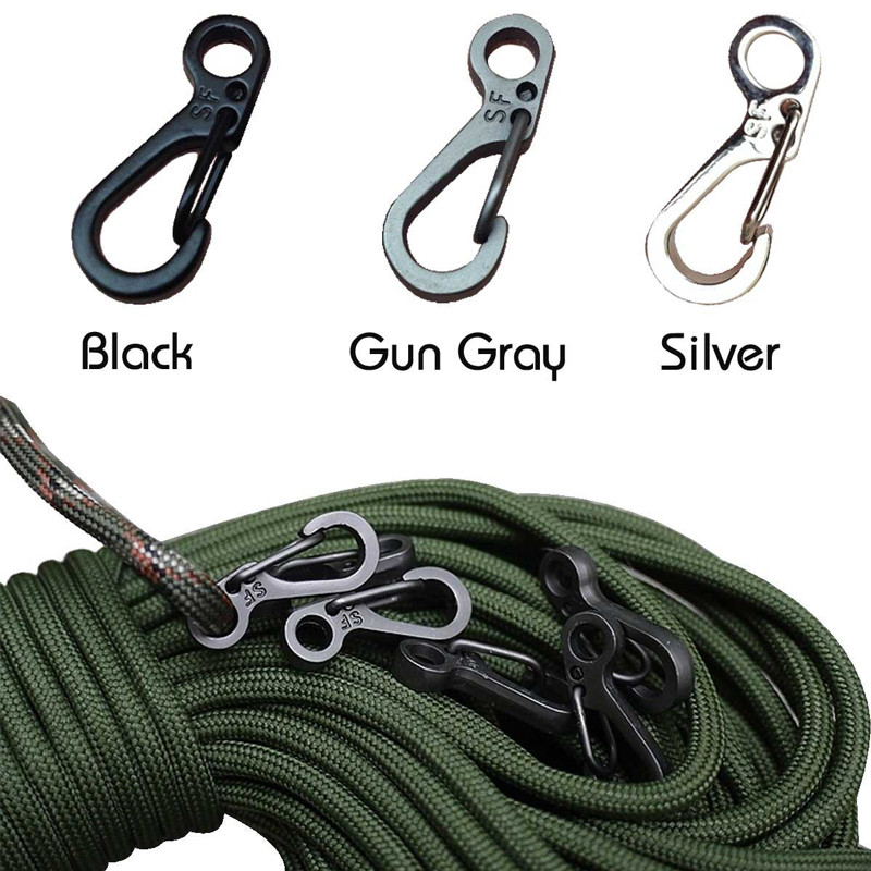 10 τμχ Εξοπλισμός κάμπινγκ Survival EDC Paracord Carabiner Snap SF Spring Clip Σακίδιο πλάτης με γάντζο πεζοπορίας Κιτ τακτικής πόρπης για κατασκήνωση