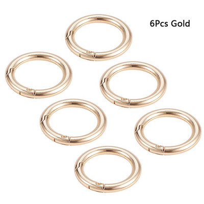 6 vnt / partijos metalinis O žiedas, spyruokliniai užsegimai, atidaromi apvalūs karabininiai krepšiai, užsegami segtukai, kabliukas, raktų pakabukas, raktų pakabukas, sagtys, jungtis, 3 spalvos