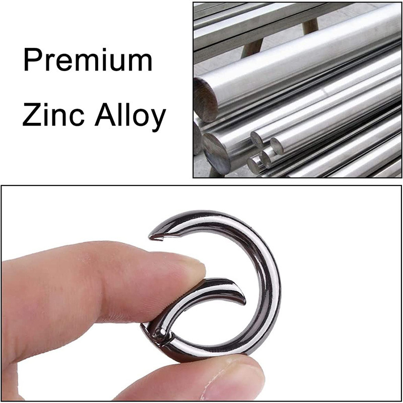 6 vnt / partijos metalinis O žiedas, spyruokliniai užsegimai, atidaromi apvalūs karabininiai krepšiai, užsegami segtukai, kabliukas, raktų pakabukas, raktų pakabukas, sagtys, jungtis, 3 spalvos