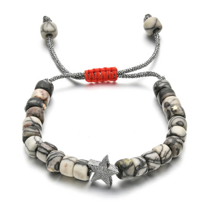 ZMZY természetes kő karkötő üveg nagy lyuk barkács Ametiszt türkizek kristály karkötő férfiaknak női ékszer ajándék gyógyító jóga