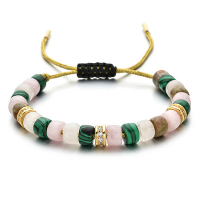 ZMZY természetes kő karkötő üveg nagy lyuk barkács Ametiszt türkizek kristály karkötő férfiaknak női ékszer ajándék gyógyító jóga