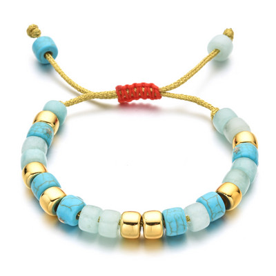 ZMZY természetes kő karkötő üveg nagy lyuk barkács Ametiszt türkizek kristály karkötő férfiaknak női ékszer ajándék gyógyító jóga