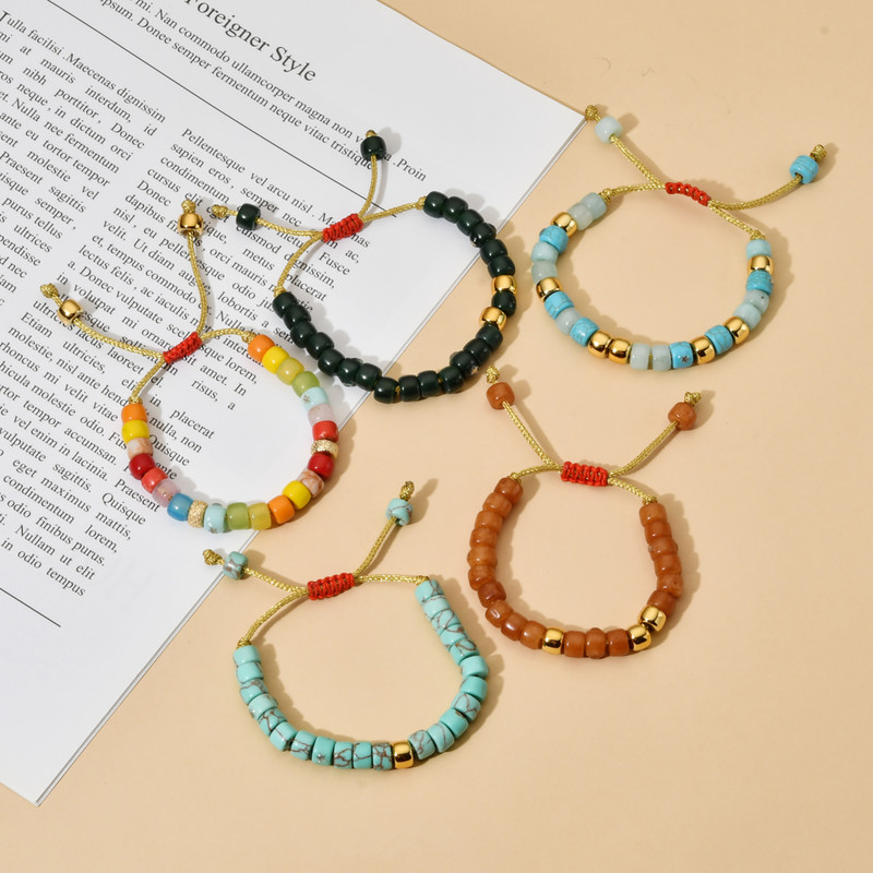 ZMZY természetes kő karkötő üveg nagy lyuk barkács Ametiszt türkizek kristály karkötő férfiaknak női ékszer ajándék gyógyító jóga