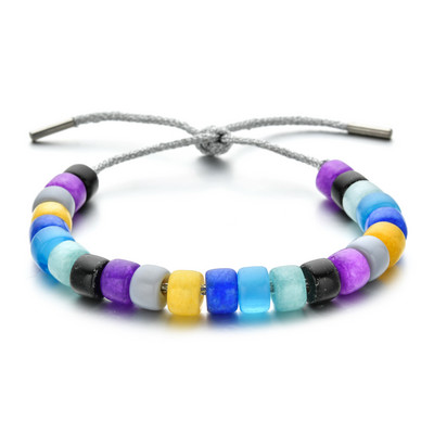 ZMZY natūralaus akmens karoliukų apyrankės vyrams Moterims Reguliuojamos apyrankės Vaivorykštės karoliukai „Pasidaryk pats“ papuošalai „Boho“ naujo dizaino dovanos