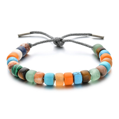 ZMZY natūralaus akmens karoliukų apyrankės vyrams Moterims Reguliuojamos apyrankės Vaivorykštės karoliukai „Pasidaryk pats“ papuošalai „Boho“ naujo dizaino dovanos