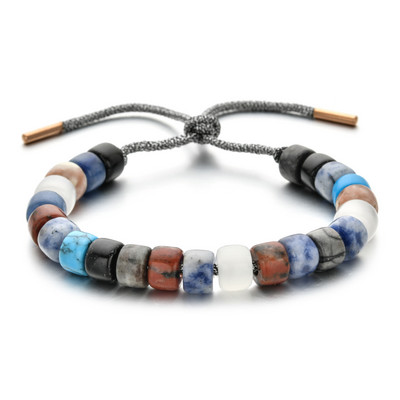 ZMZY natūralaus akmens karoliukų apyrankės vyrams Moterims Reguliuojamos apyrankės Vaivorykštės karoliukai „Pasidaryk pats“ papuošalai „Boho“ naujo dizaino dovanos