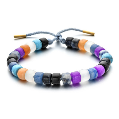 ZMZY natūralaus akmens karoliukų apyrankės vyrams Moterims Reguliuojamos apyrankės Vaivorykštės karoliukai „Pasidaryk pats“ papuošalai „Boho“ naujo dizaino dovanos