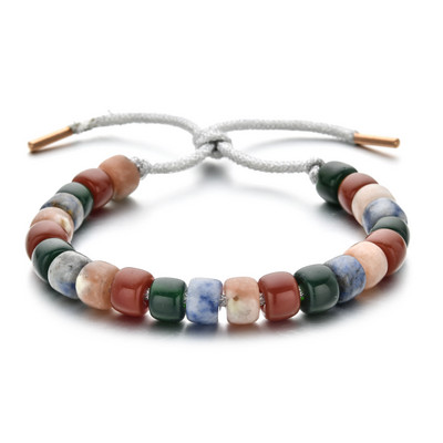 ZMZY natūralaus akmens karoliukų apyrankės vyrams Moterims Reguliuojamos apyrankės Vaivorykštės karoliukai „Pasidaryk pats“ papuošalai „Boho“ naujo dizaino dovanos