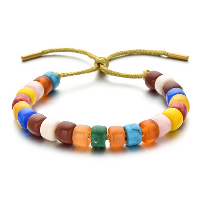 ZMZY natūralaus akmens karoliukų apyrankės vyrams Moterims Reguliuojamos apyrankės Vaivorykštės karoliukai „Pasidaryk pats“ papuošalai „Boho“ naujo dizaino dovanos