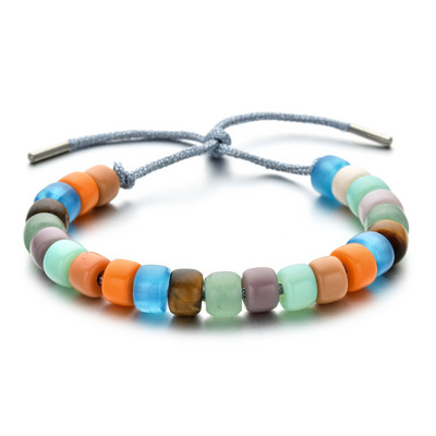 ZMZY natūralaus akmens karoliukų apyrankės vyrams Moterims Reguliuojamos apyrankės Vaivorykštės karoliukai „Pasidaryk pats“ papuošalai „Boho“ naujo dizaino dovanos