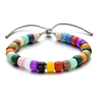 ZMZY natūralaus akmens karoliukų apyrankės vyrams Moterims Reguliuojamos apyrankės Vaivorykštės karoliukai „Pasidaryk pats“ papuošalai „Boho“ naujo dizaino dovanos