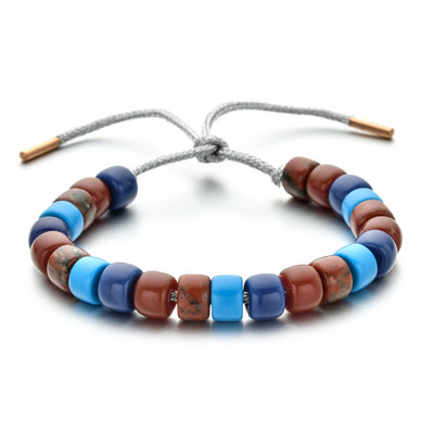 ZMZY natūralaus akmens karoliukų apyrankės vyrams Moterims Reguliuojamos apyrankės Vaivorykštės karoliukai „Pasidaryk pats“ papuošalai „Boho“ naujo dizaino dovanos