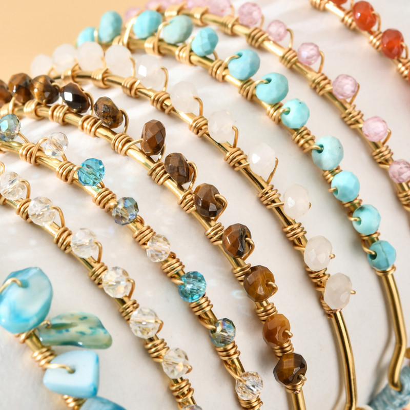 ZMZY Luxus Boho színes kis gyöngyök kő kristály gyöngy karkötők nőknek kézzel készített barkács ékszerek bohém divat ajándékok