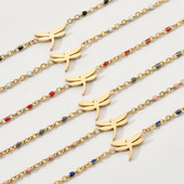 ZMZY Cute Cartoon Dainty Dragonfly Charm Beads Βραχιόλια από ανοξείδωτο ατσάλι για γυναίκες Αξεσουάρ χονδρικής