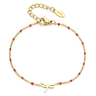 ZMZY Cute Cartoon Dainty Dragonfly Charm Beads Βραχιόλια από ανοξείδωτο ατσάλι για γυναίκες Αξεσουάρ χονδρικής
