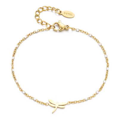 ZMZY Cute Cartoon Dainty Dragonfly Charm Beads Βραχιόλια από ανοξείδωτο ατσάλι για γυναίκες Αξεσουάρ χονδρικής
