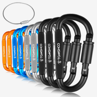 TOMSHOO 9 vnt. karabinų kelioninis rinkinys Stovyklavietės įrangos lydinio aliuminio išgyvenimo reikmenys stovyklos alpinizmo kabliukas lauko karabinas