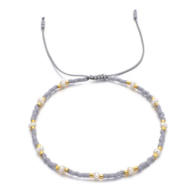 ZMZY maži netaisyklingi perlų krištoliniai karoliukai žavinga apyrankė plono stiklo rankų darbo pynimo styginiais apyrankės apyrankės moterims, reguliuojamos