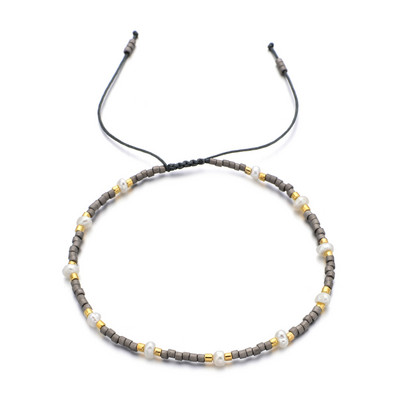 ZMZY maži netaisyklingi perlų krištoliniai karoliukai žavinga apyrankė plono stiklo rankų darbo pynimo styginiais apyrankės apyrankės moterims, reguliuojamos