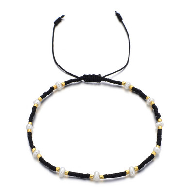 ZMZY maži netaisyklingi perlų krištoliniai karoliukai žavinga apyrankė plono stiklo rankų darbo pynimo styginiais apyrankės apyrankės moterims, reguliuojamos