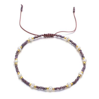 ZMZY maži netaisyklingi perlų krištoliniai karoliukai žavinga apyrankė plono stiklo rankų darbo pynimo styginiais apyrankės apyrankės moterims, reguliuojamos