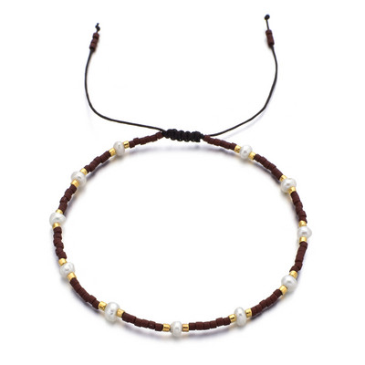 ZMZY maži netaisyklingi perlų krištoliniai karoliukai žavinga apyrankė plono stiklo rankų darbo pynimo styginiais apyrankės apyrankės moterims, reguliuojamos