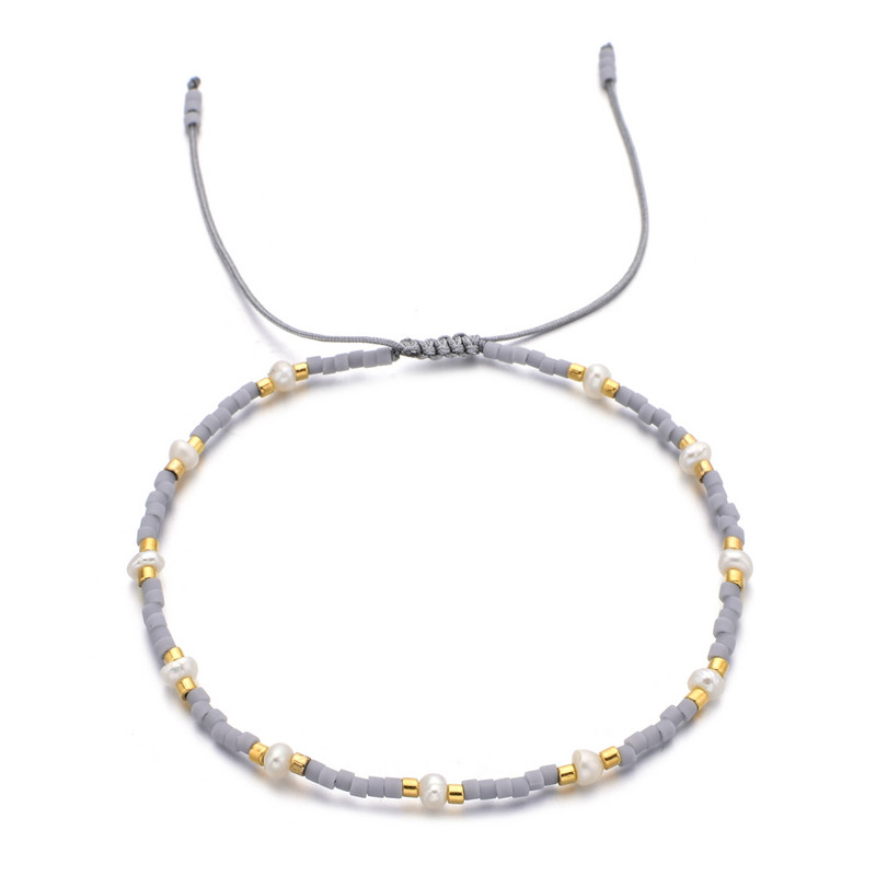 ZMZY maži netaisyklingi perlų krištoliniai karoliukai žavinga apyrankė plono stiklo rankų darbo pynimo styginiais apyrankės apyrankės moterims, reguliuojamos