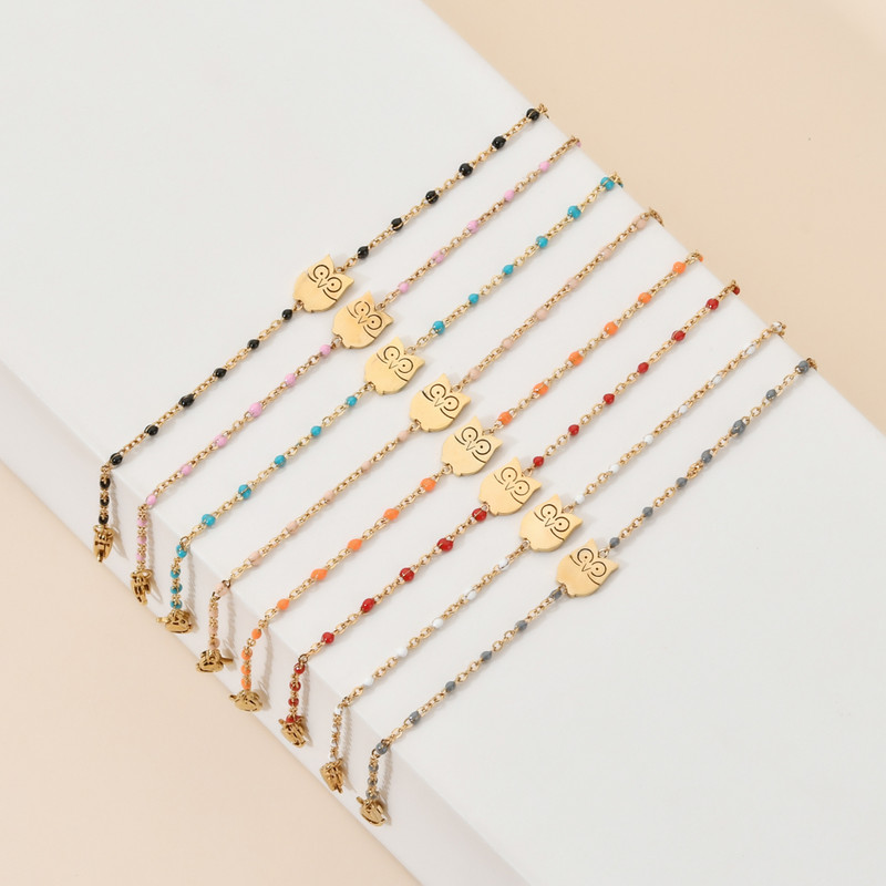 ZMZY új aranyos állati rozsdamentes acél karkötő lány lánchoz és női báj bagoly karkötőhöz