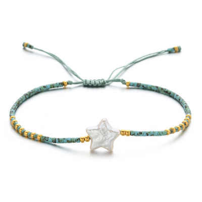 ZMZY Bohemian Fashion Γυναικεία βραχιόλια με φυσικό μαργαριτάρι γλυκού νερού Boho New MIYUKI Beads Handmade Star Bracelet Femme Jewelry