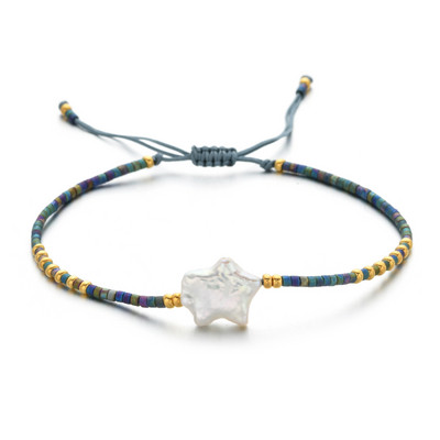 ZMZY Bohemian Fashion Γυναικεία βραχιόλια με φυσικό μαργαριτάρι γλυκού νερού Boho New MIYUKI Beads Handmade Star Bracelet Femme Jewelry