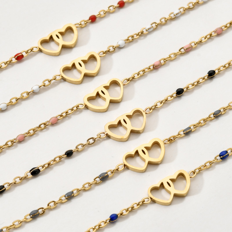 ZMZY reguliuojamos mielos Lucky Lovers širdies grandinėlės apyrankės moterims, merginoms, mados nerūdijančio plieno papuošalai, gimtadienio dovana, pasidaryk pats