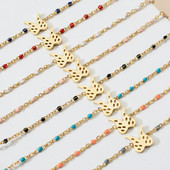 ZMZY rozsdamentes acél ékszerlánc angyalszárny karkötők női bizsuk Vintage zománc karkötő női arany színű pulzera