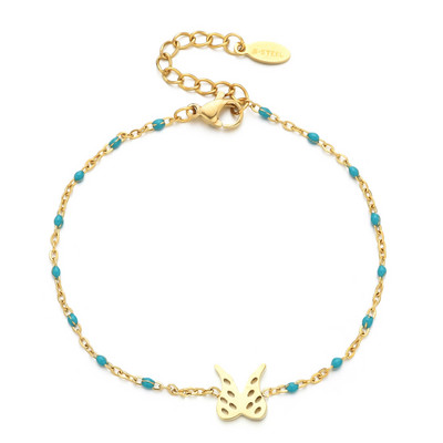 ZMZY rozsdamentes acél ékszerlánc angyalszárny karkötők női bizsuk Vintage zománc karkötő női arany színű pulzera