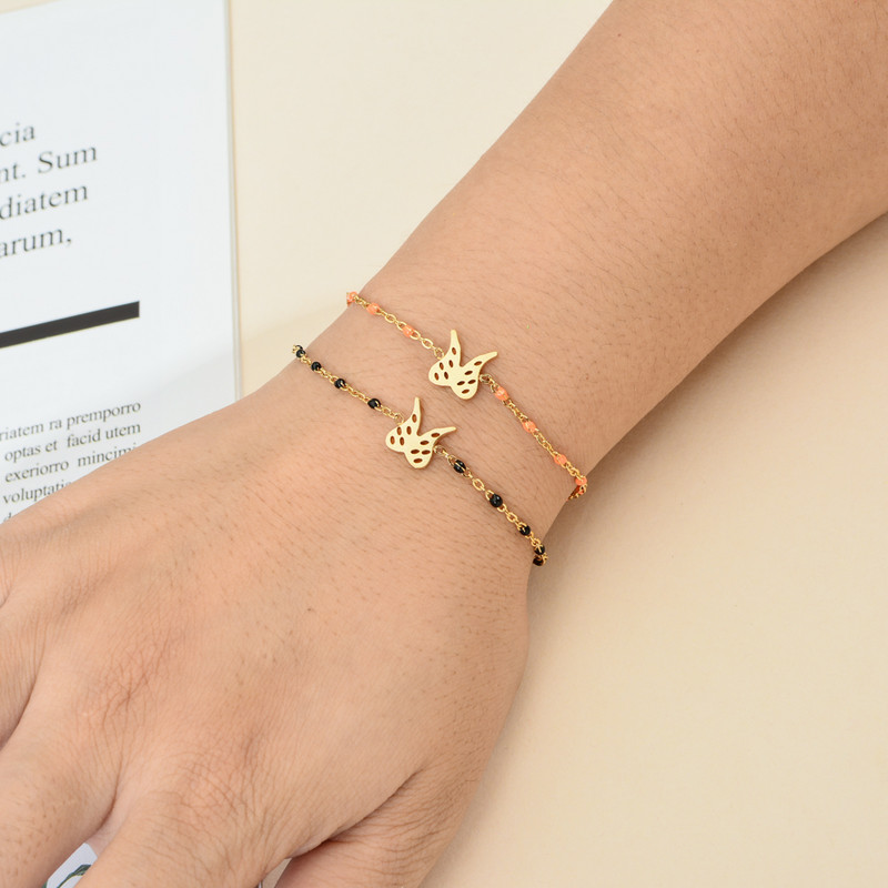 ZMZY rozsdamentes acél ékszerlánc angyalszárny karkötők női bizsuk Vintage zománc karkötő női arany színű pulzera