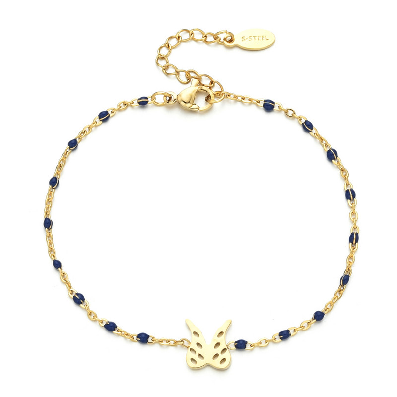 ZMZY rozsdamentes acél ékszerlánc angyalszárny karkötők női bizsuk Vintage zománc karkötő női arany színű pulzera