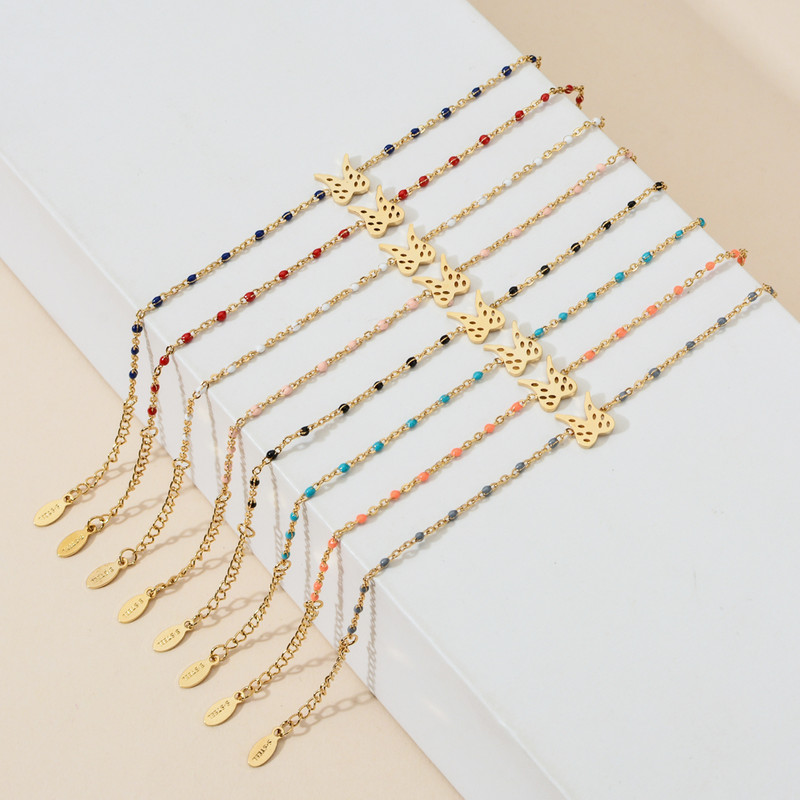 ZMZY rozsdamentes acél ékszerlánc angyalszárny karkötők női bizsuk Vintage zománc karkötő női arany színű pulzera