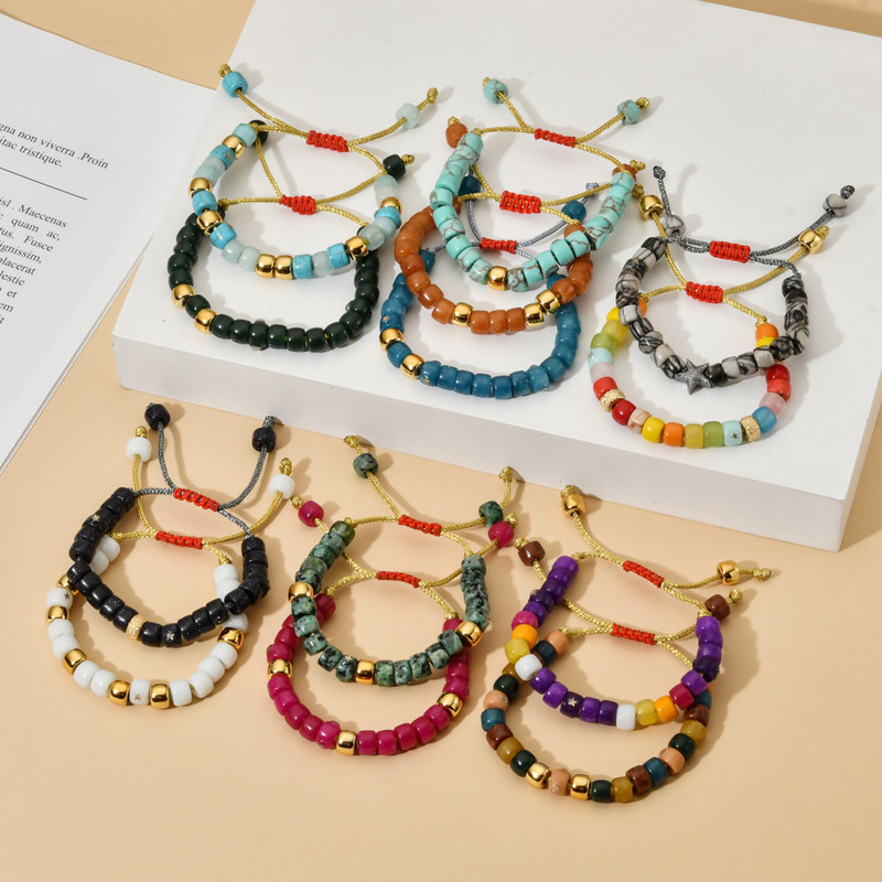 ZMZY kézzel készített barkács Vintage Boho Charm Stone gyöngyök karkötő női kézzel készített karkötők karperecek állítható kiegészítők