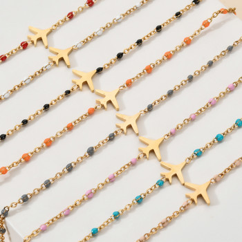ZMZY Boho από ανοξείδωτο χάλυβα Chain Survival Airplane Charm Κοσμήματα για γυναίκες Καλοκαιρινό Ολοκαίνουργιο δώρο αλυσίδας ταξιδιωτικού συνδέσμου
