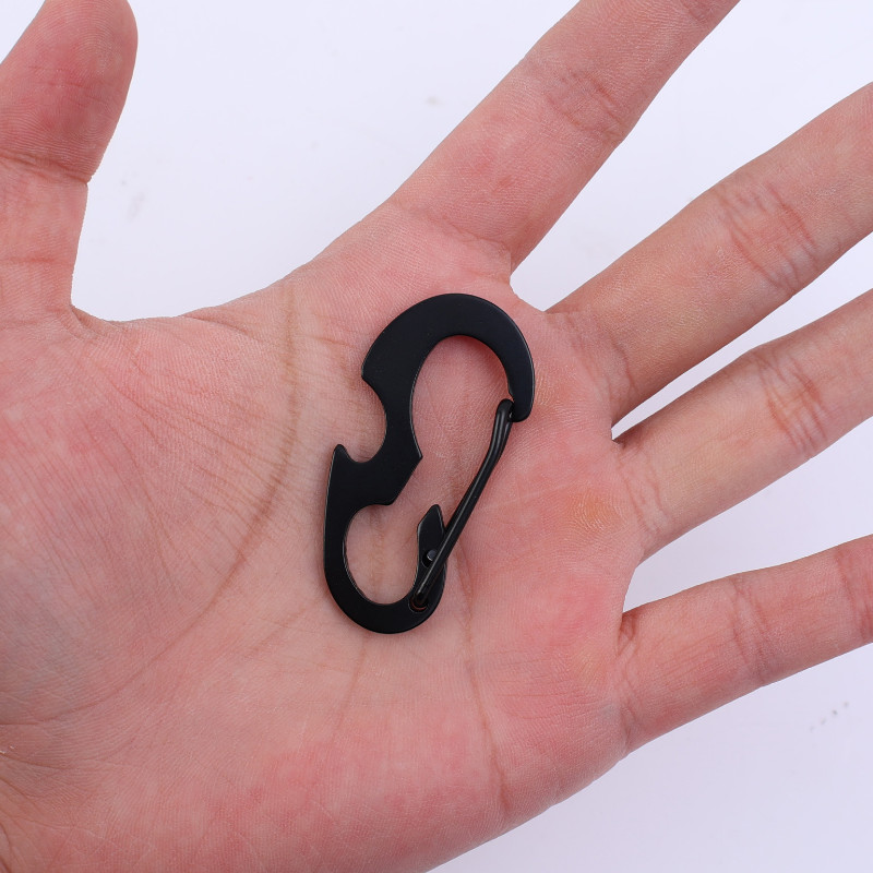 Lauko raktų pakabuko įrankis Multi Tool Spyruoklinis kablio sagtis Butelių atidarytuvas Daugiafunkcis metalinis karabininis karabinas raktams Tourism Equi