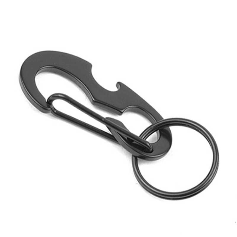 Lauko raktų pakabuko įrankis Multi Tool Spyruoklinis kablio sagtis Butelių atidarytuvas Daugiafunkcis metalinis karabininis karabinas raktams Tourism Equi