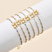 ZMZY Boho Thin Rainbow Χαριτωμένα βραχιόλια από ανοξείδωτο ατσάλι Γυναικεία χρυσό χρώμα Αλυσίδα με ρυθμιζόμενο σχήμα Βραχιόλια για κορίτσια Κοσμήματα δώρου