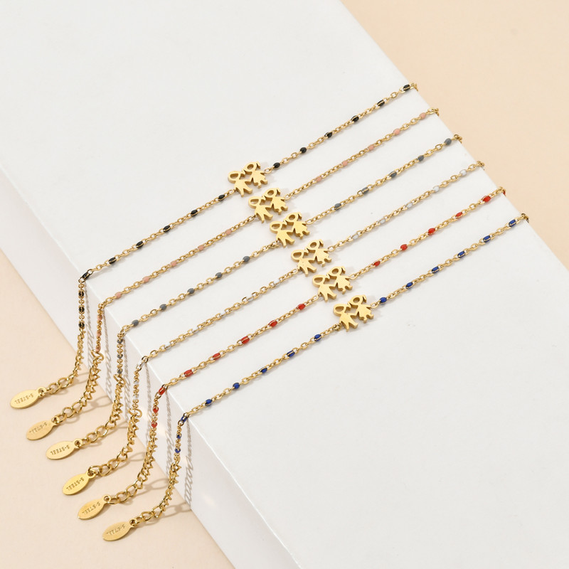 ZMZY Boho Thin Rainbow Χαριτωμένα βραχιόλια από ανοξείδωτο ατσάλι Γυναικεία χρυσό χρώμα Αλυσίδα με ρυθμιζόμενο σχήμα Βραχιόλια για κορίτσια Κοσμήματα δώρου
