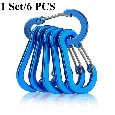 6/12 vnt Lauko kempingas kelių įrankių alpinizmo sagtis Plieninė maža karabino spaustukai Žvejyba Laipiojimo reikmenys Stovyklavimas Žygiai