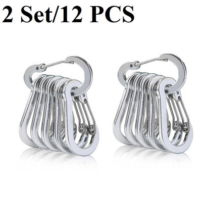 6/12 vnt Lauko kempingas kelių įrankių alpinizmo sagtis Plieninė maža karabino spaustukai Žvejyba Laipiojimo reikmenys Stovyklavimas Žygiai