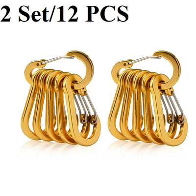 6/12 vnt Lauko kempingas kelių įrankių alpinizmo sagtis Plieninė maža karabino spaustukai Žvejyba Laipiojimo reikmenys Stovyklavimas Žygiai