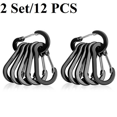 6/12 vnt Lauko kempingas kelių įrankių alpinizmo sagtis Plieninė maža karabino spaustukai Žvejyba Laipiojimo reikmenys Stovyklavimas Žygiai